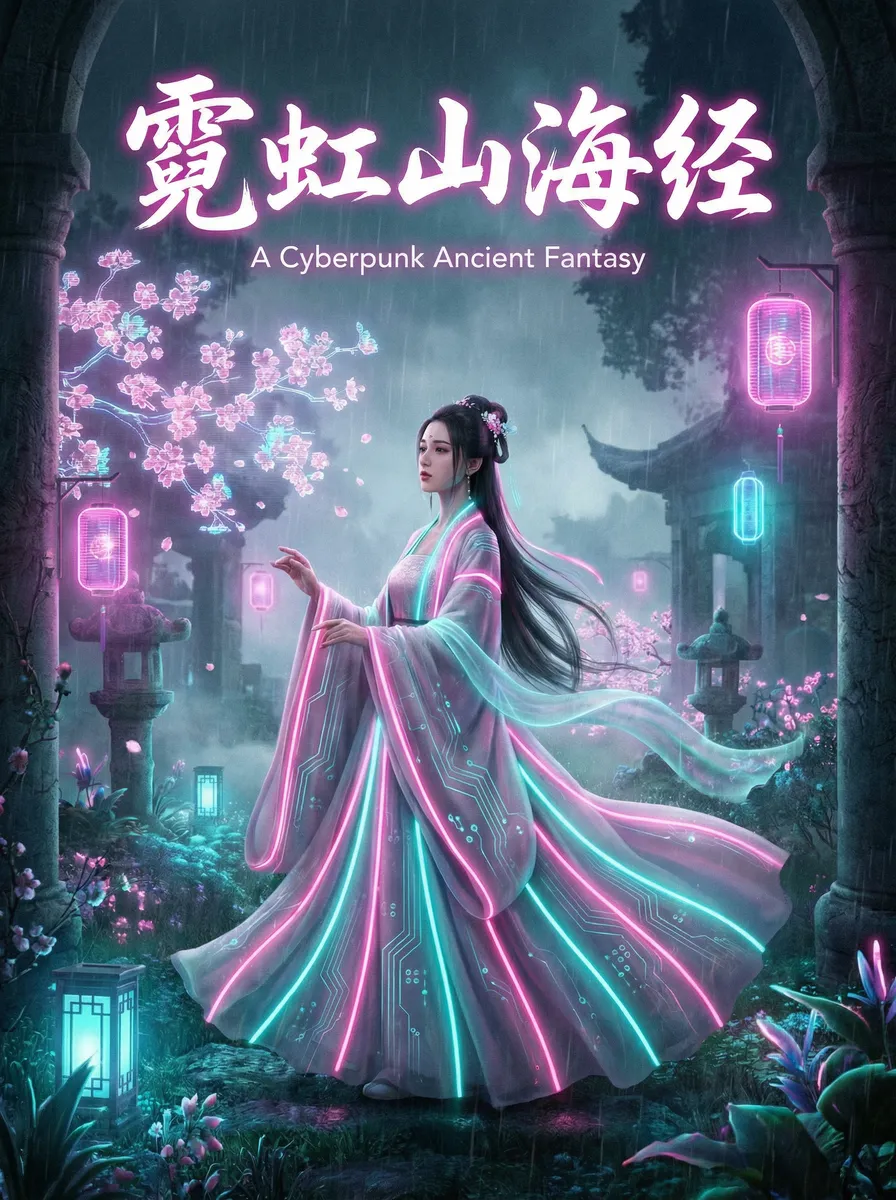夜里十大禁用软件APP 古风奇缘短剧 - 霓虹山海经海报